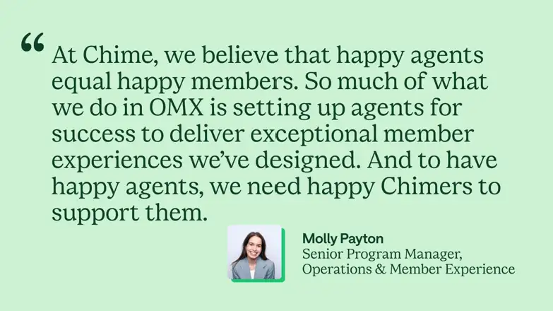 From happy Chimers to happy members: How Molly Payton drives engagement for Operations and Member Experience at Chime - Content Image 1