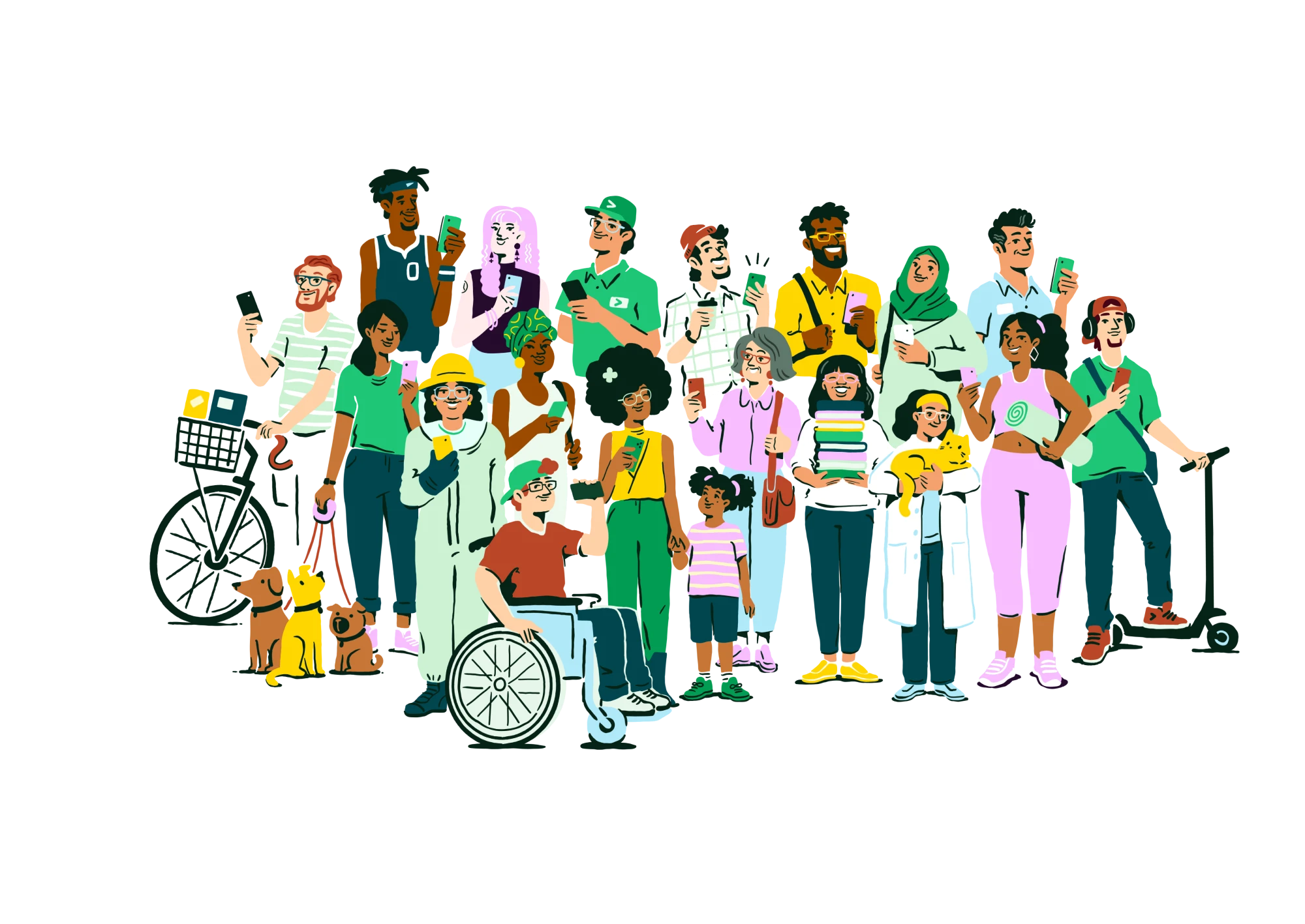 a group of people standing together